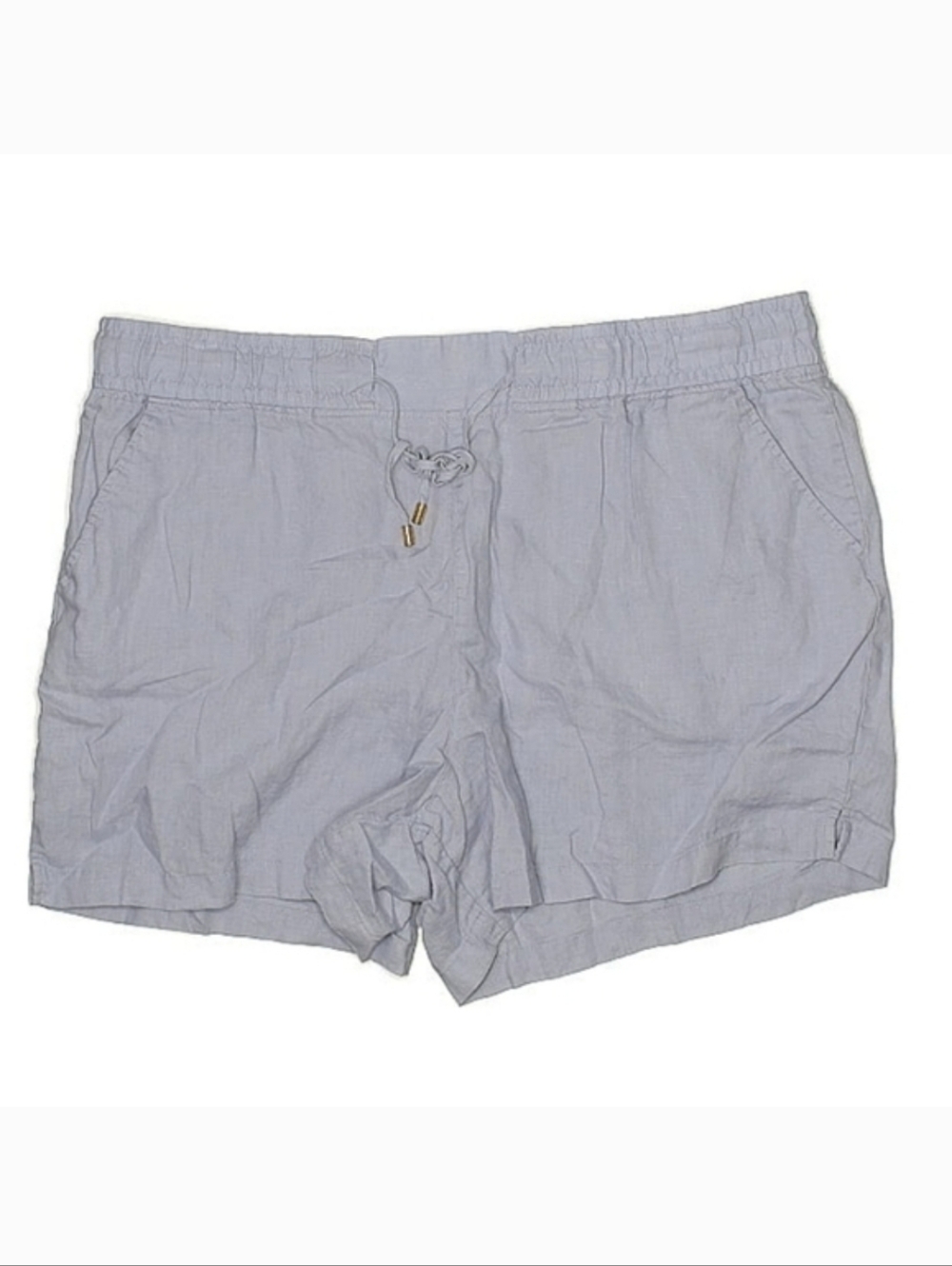 100% Linen Ellen Tracy Chambray Blue Shorts XXL Plus Size Coastal